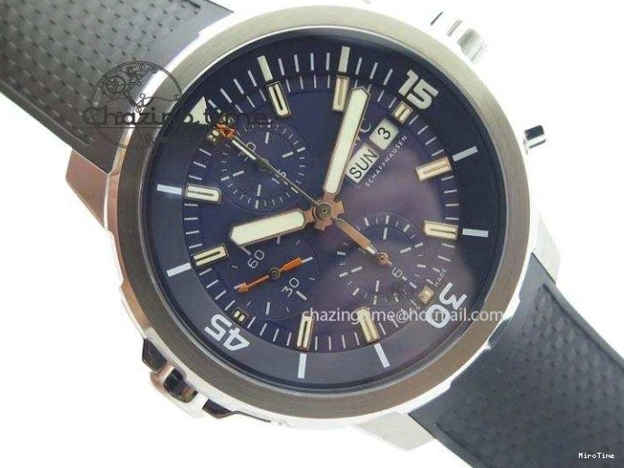 MIROTIME 0201 Aquatimer Chrono IW376803 V6F 1:1 Best Edition Blue Dial On Rubber Strap A WellDesigned 7282